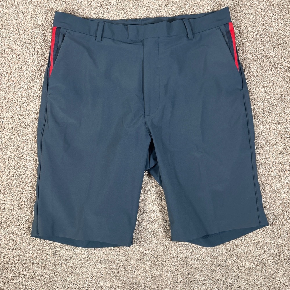 G/FORE Mens Golf Shorts Navy Blue Red Trim Size 36 Technical Performance